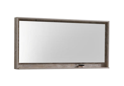 60" Mason Nature Wood Mirror with Shelf